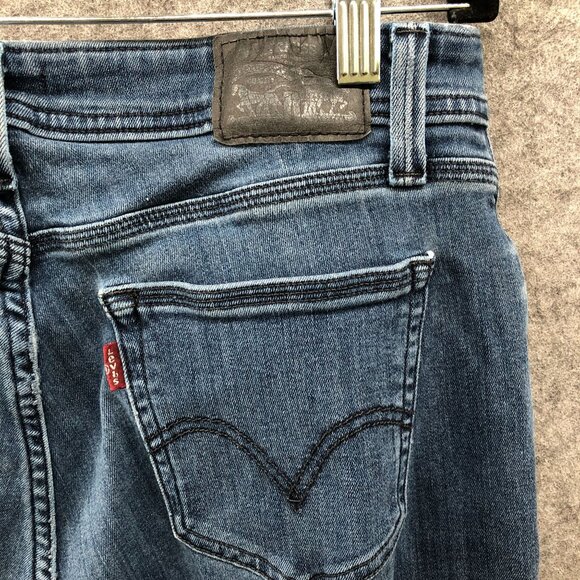 Levi's 529 Curvy Bootcut Jean Womens 31 Blue Dark Wash Stretch Mid Rise - Picture 7 of 13